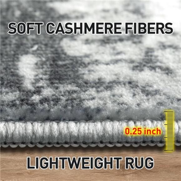 5x7 Area Rugs Washable Rug: Modern Abstract Living Room Rug Soft Anti-Skid Thin - Picture 6 of 7